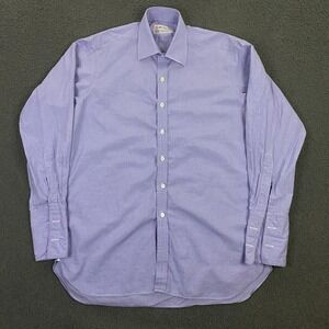 Turnbull & Asser Dress Shirt size 16-41 Micro Check Blue White England